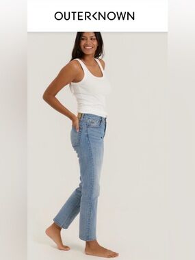 Outerknown Women's Light Wash Straight-Leg Sea The Strand Straight Jeans 24